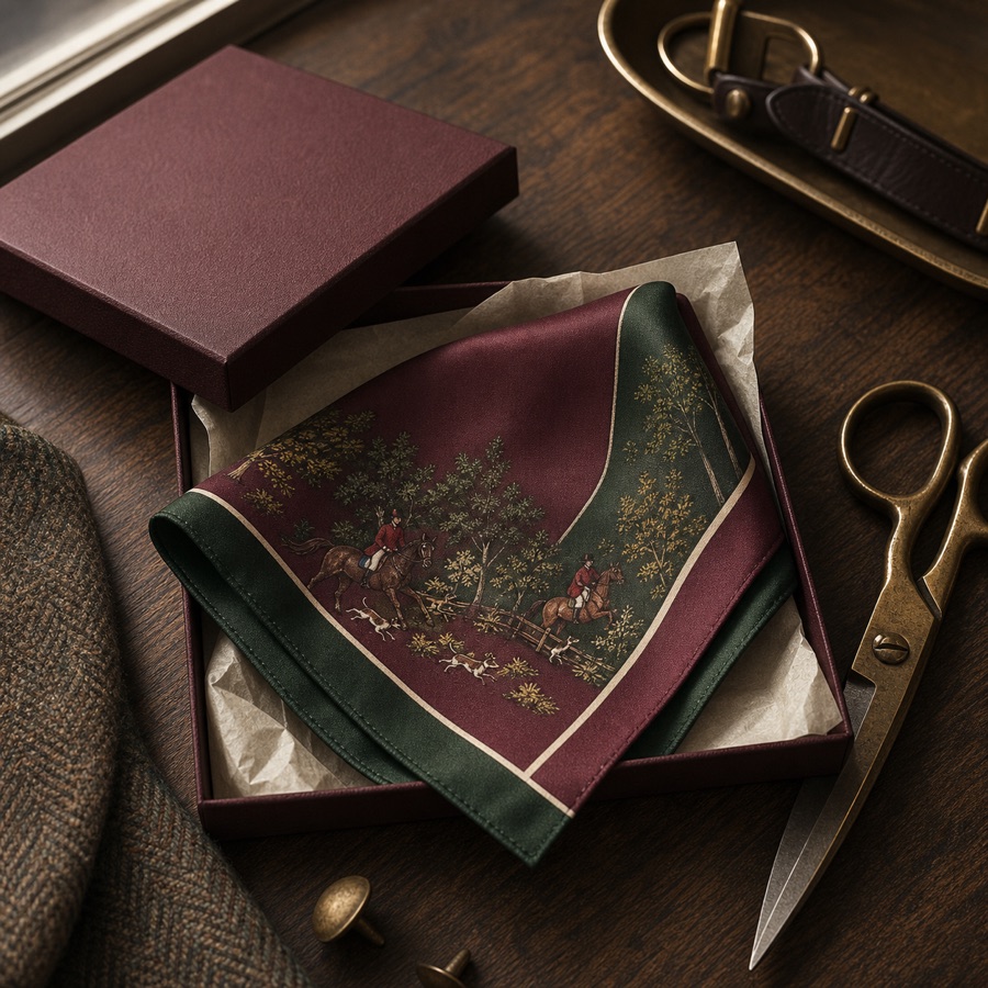 The Pocket Square in a compact atelier gift box
