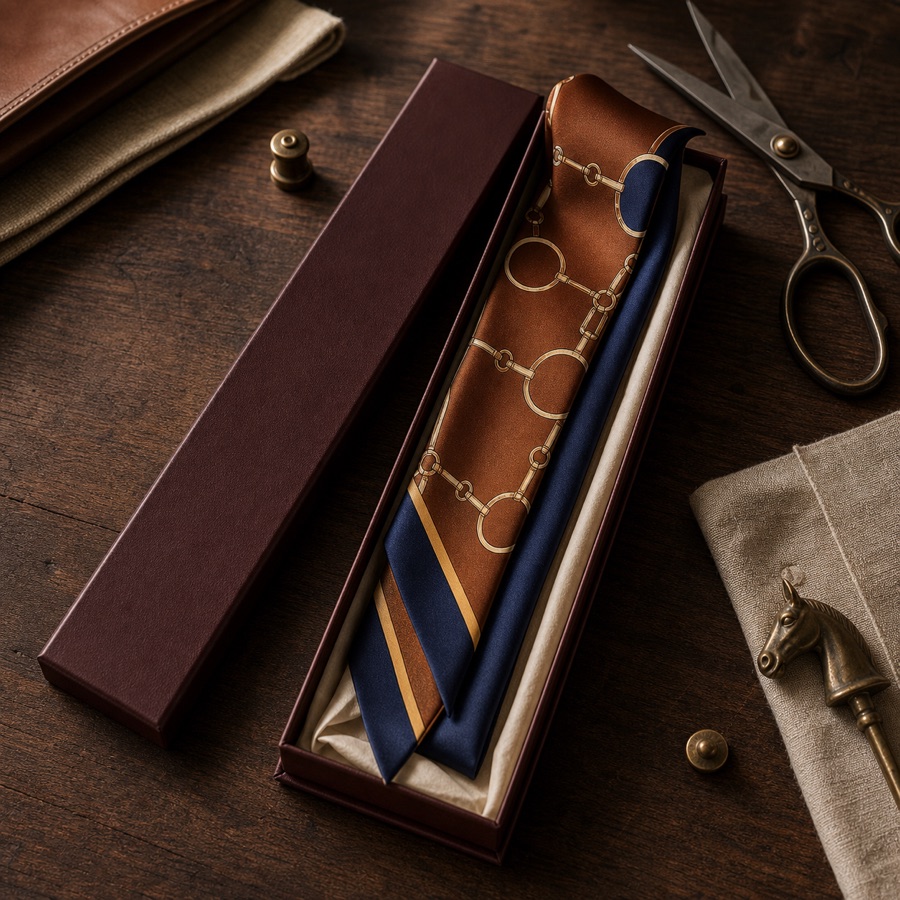 The Twilly folded in a slim presentation box
